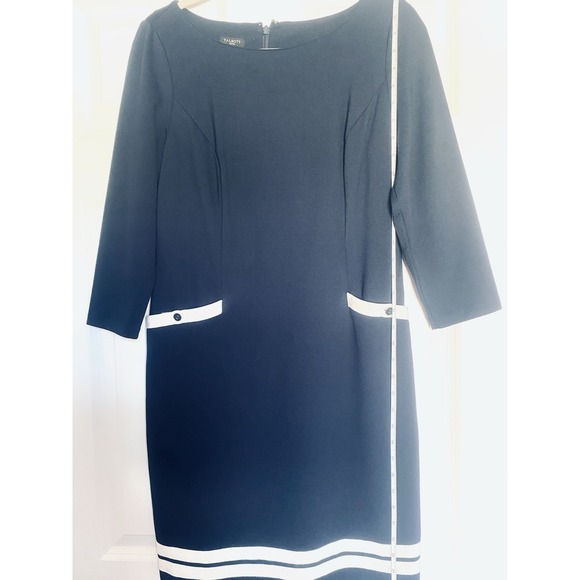 Talbots Dress Size 10P Navy Blue Professional Navel Midi 3/4 Sleeve Quiet Luxury - Picture 4 of 7